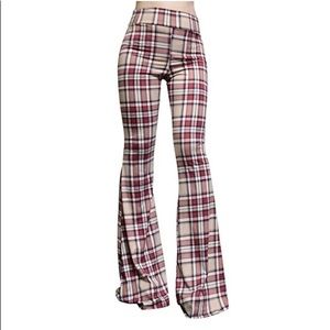Plaid High Waist Bell Bottoms